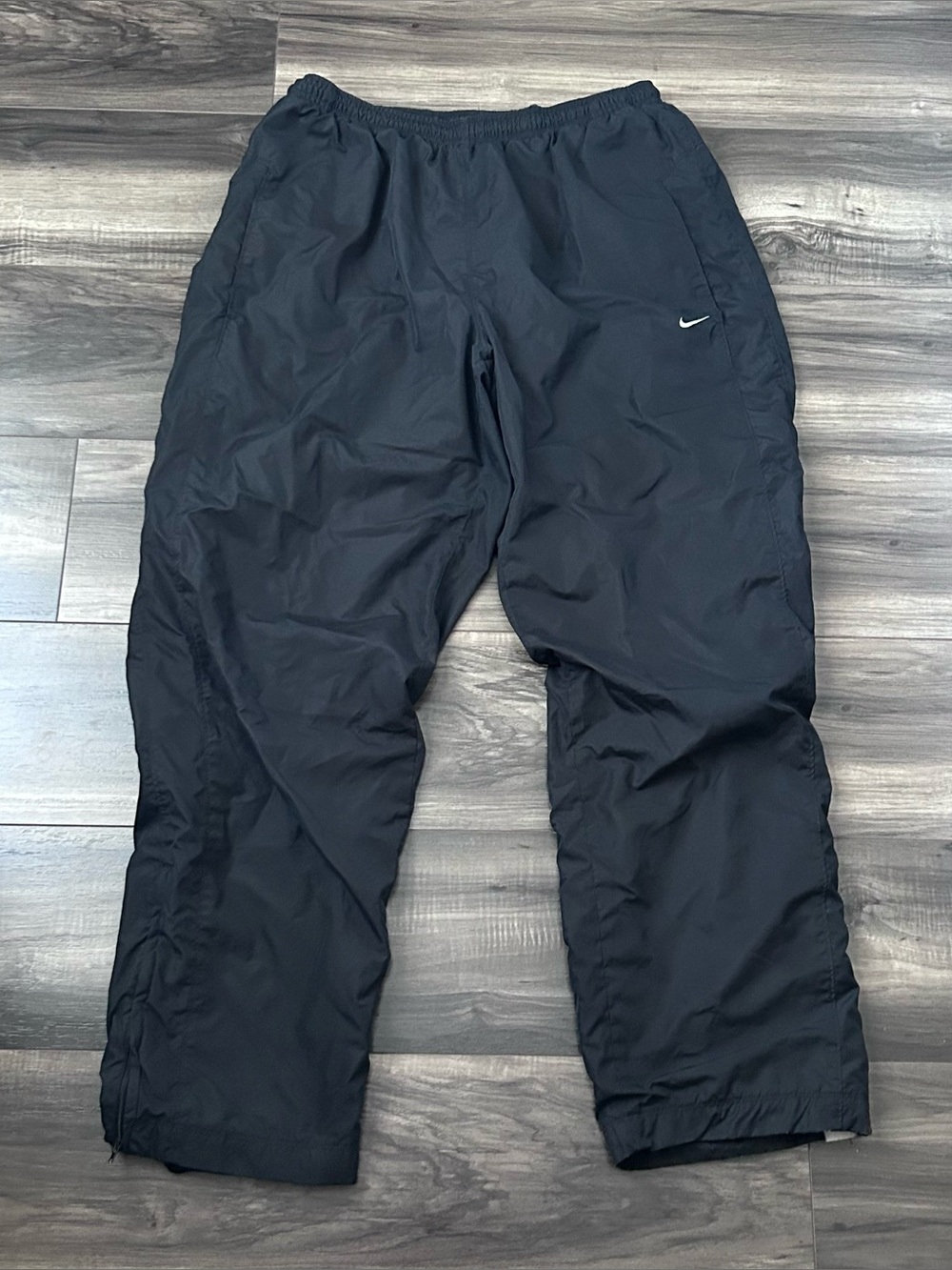 Vintage Nike Gray Tag Windbreaker Track Pants Size 2XL Black Baggy Jersey Lined